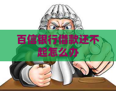 百信银行借款还不起怎么办