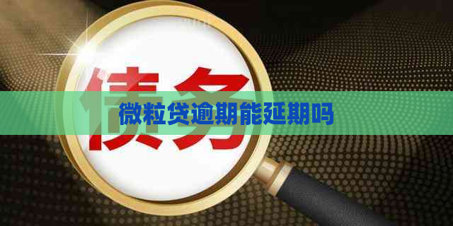 微粒贷逾期能延期吗
