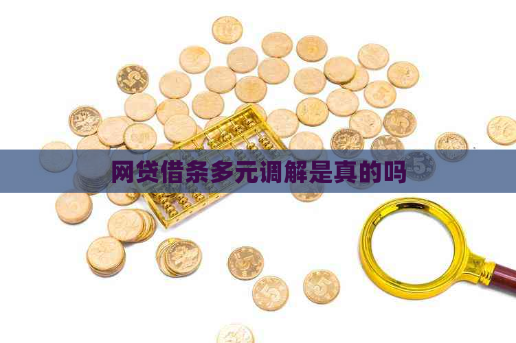 网贷借条多元调解是真的吗