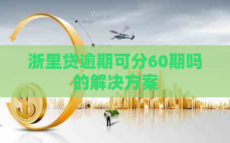 浙里贷逾期可分60期吗的解决方案