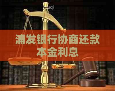 浦发银行协商还款本金利息