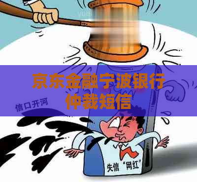 京东金融宁波银行仲裁短信