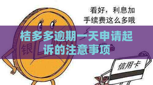 桔多多逾期一天申请起诉的注意事项