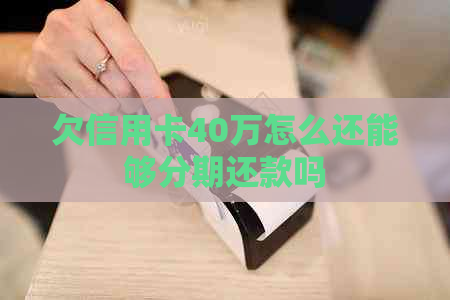 欠信用卡40万怎么还能够分期还款吗