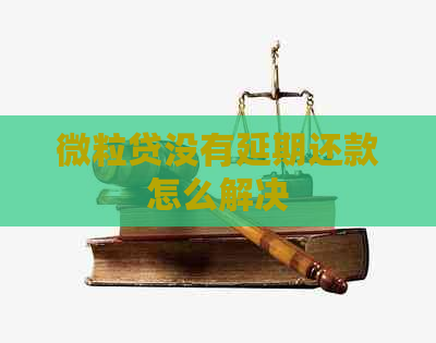 微粒贷没有延期还款怎么解决