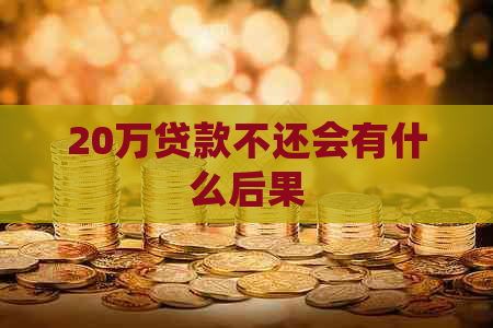 20万贷款不还会有什么后果