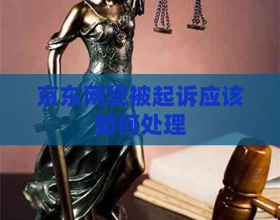 京东网贷被起诉应该如何处理