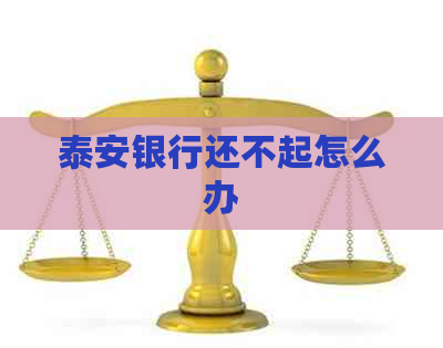 泰安银行还不起怎么办