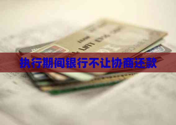执行期间银行不让协商还款