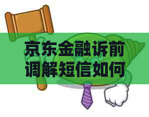 京东金融诉前调解短信如何处理