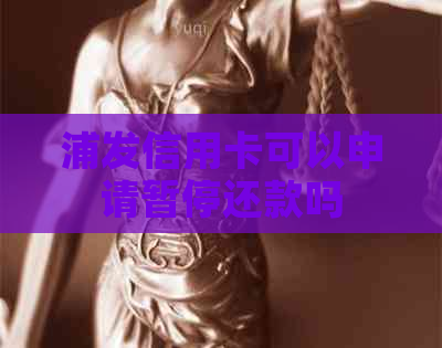 浦发信用卡可以申请暂停还款吗
