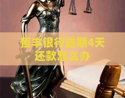 恒丰银行逾期4天还款怎么办