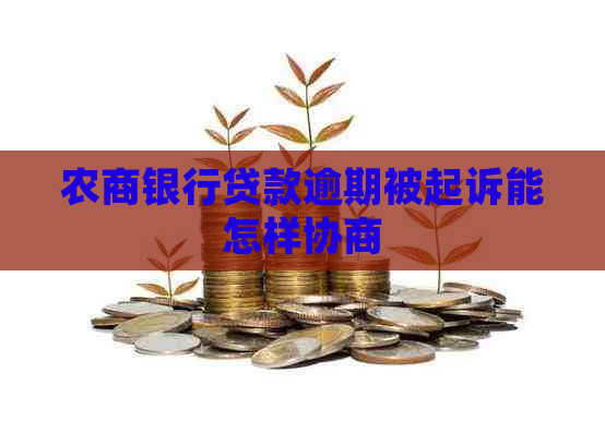 农商银行贷款逾期被起诉能怎样协商