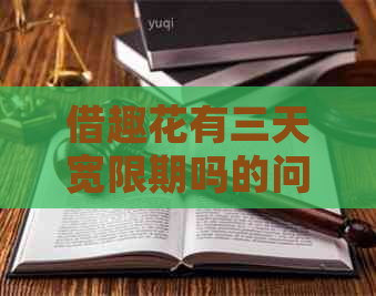 借趣花有三天宽限期吗的问题处理要点及条件