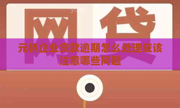 元桥企业贷款逾期怎么处理应该注意哪些问题