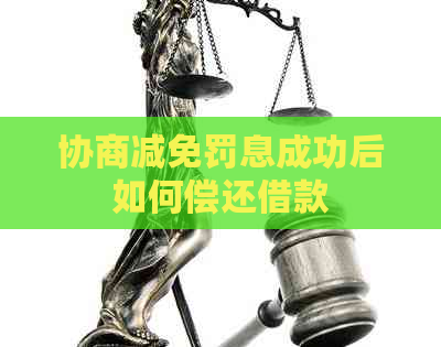 协商减免罚息成功后如何偿还借款