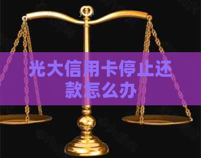 光大信用卡停止还款怎么办