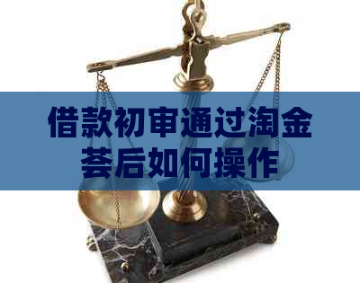 借款初审通过淘金荟后如何操作
