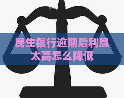 民生银行逾期后利息太高怎么降低