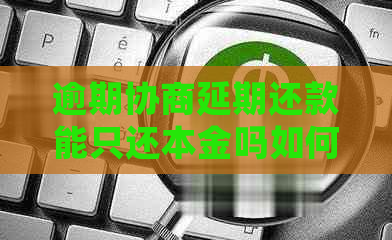 逾期协商延期还款能只还本金吗如何操作