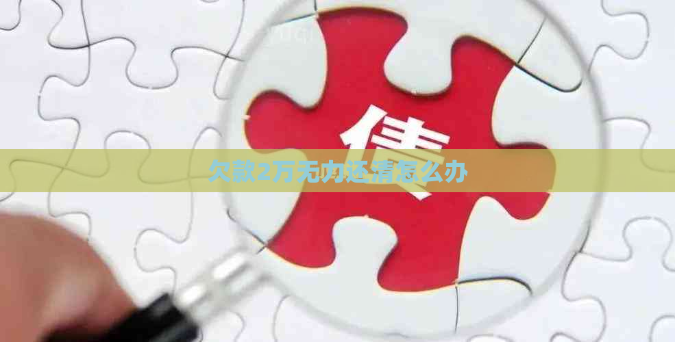 欠款2万无力还清怎么办