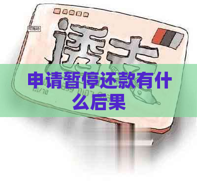 申请暂停还款有什么后果