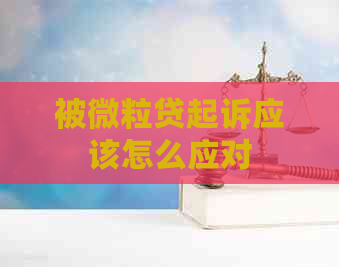 被微粒贷起诉应该怎么应对
