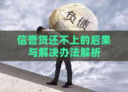 信誉贷还不上的后果与解决办法解析
