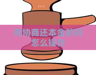 有协商还本金的吗怎么操作