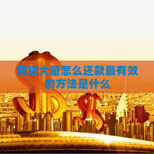 网贷大量怎么还款最有效的方法是什么