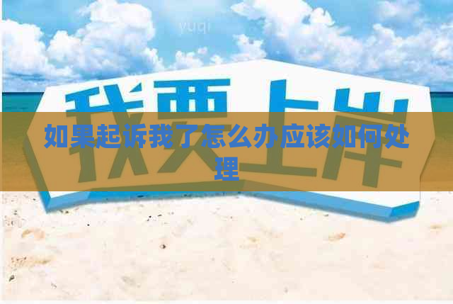 如果起诉我了怎么办应该如何处理