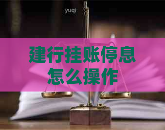 建行挂账停息怎么操作