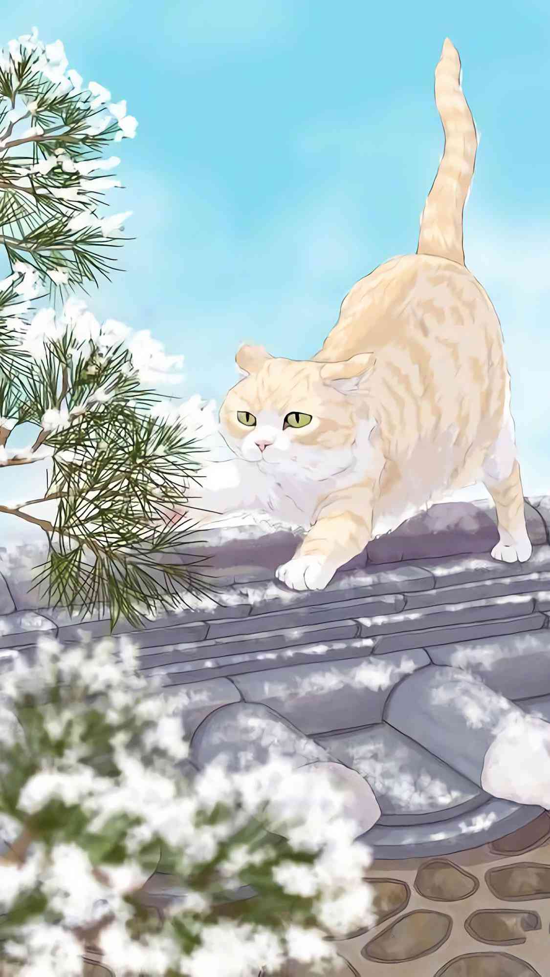 猫咪艺术风肖像插画：一幅生动的猫咪画像