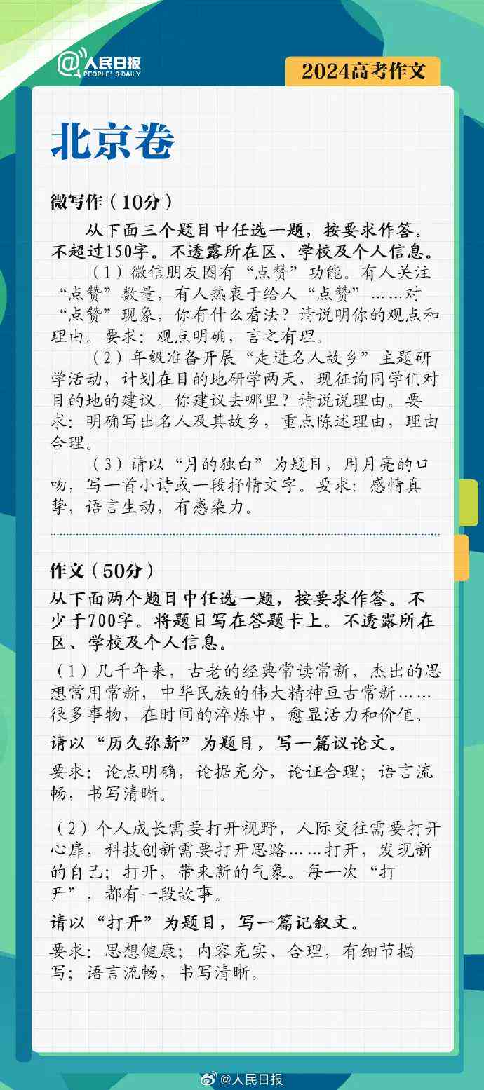 高考作文全国一2021：2023-2024卷范文及卷别比较分析