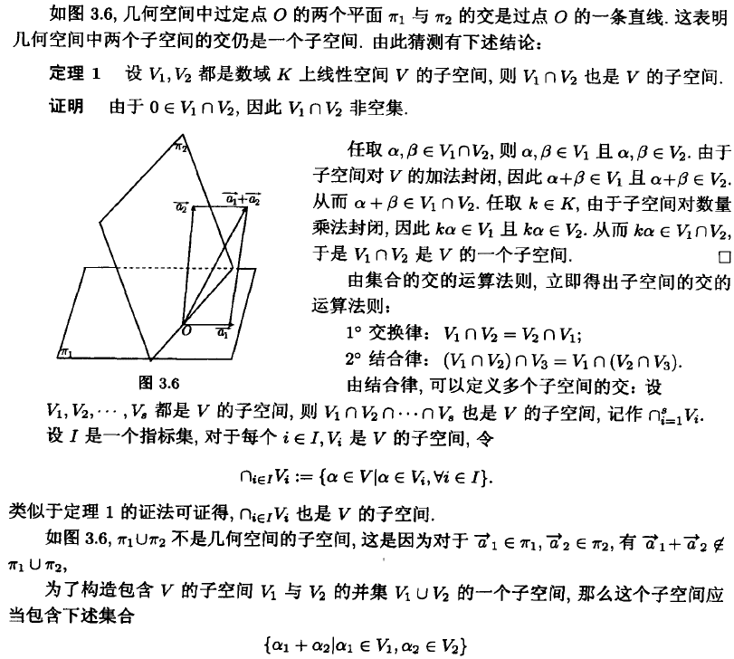 向量集成为子空间的充要条件及其判定方法详解