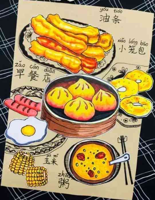 ai绘画美食文案搞笑