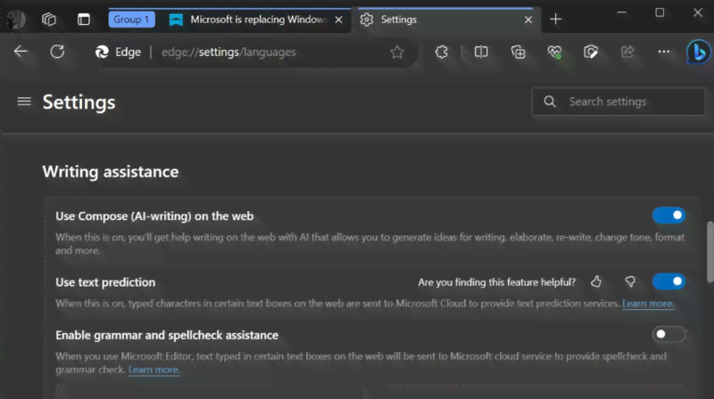 edge浏览器ai写作