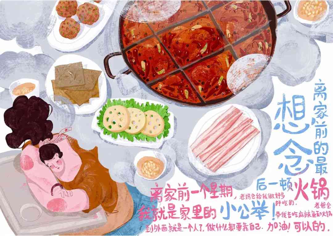 AI插画火锅食物文案创作指南：从灵感构思到成品呈现全解析