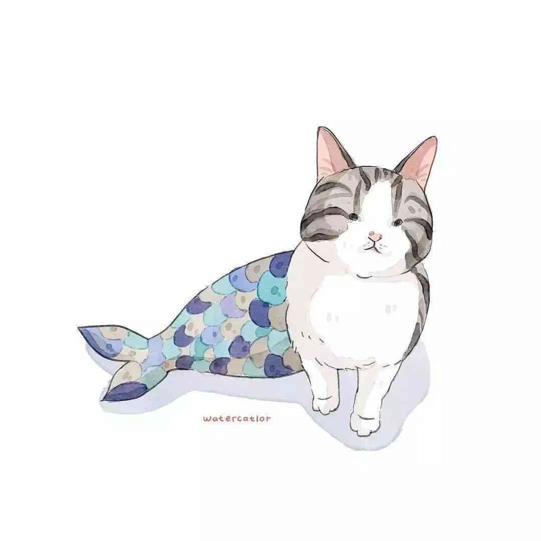 卡通猫咪插画：中的可爱爱猫形象