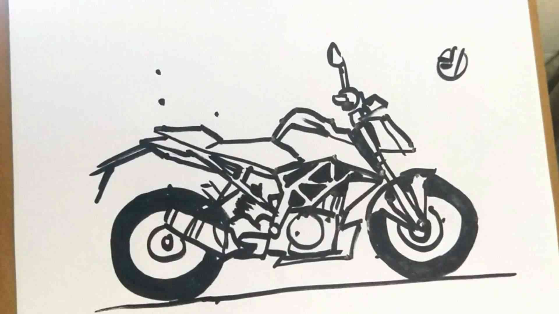 下图为大家平时积累的机车绘画作品参考：手绘摩托车笔画示范与临摹课程精选