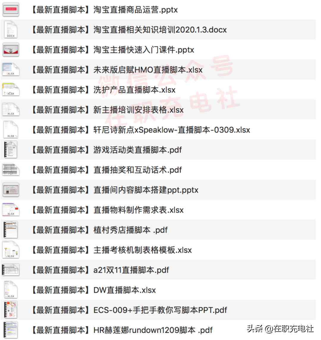 直播脚本参考：综合模板、示例、样本与内容整理