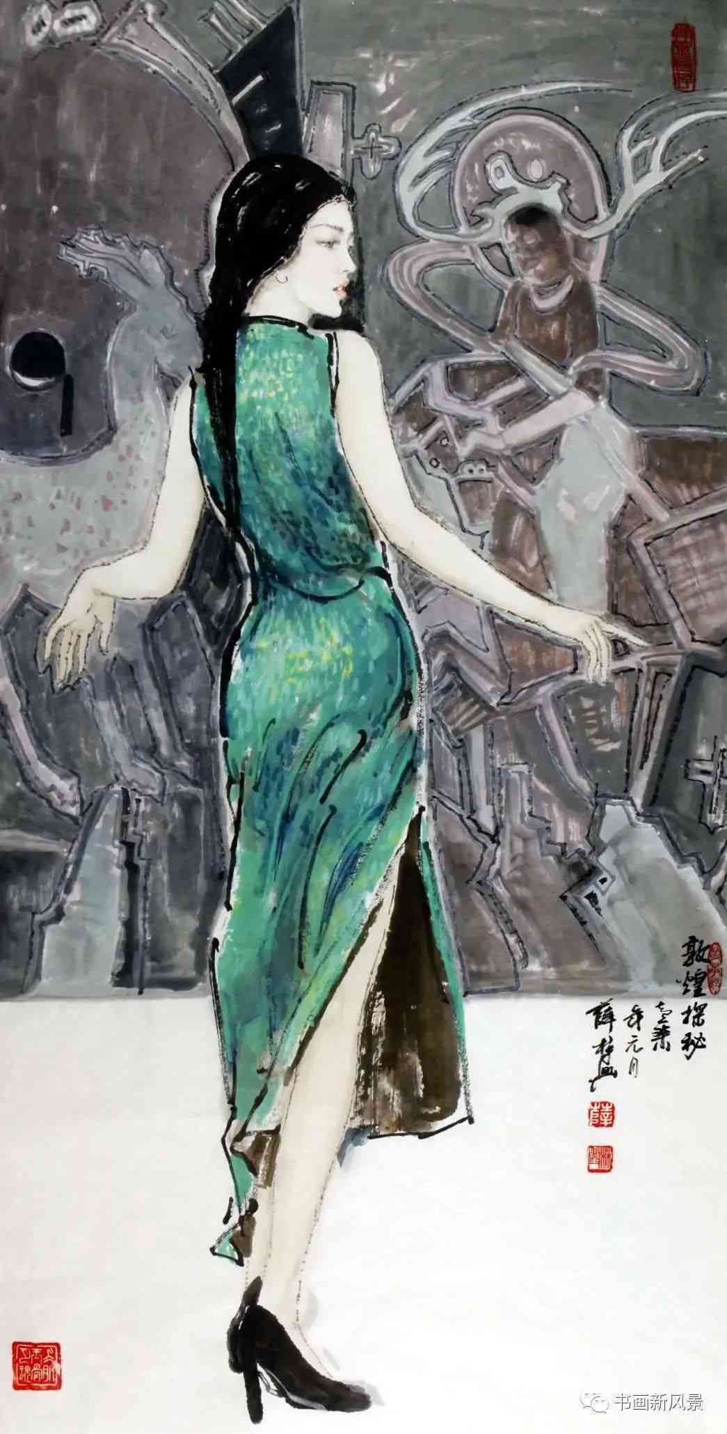 绘画旗袍素材：古典与现代交融的艺术创作参考资料集