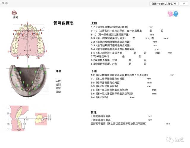 正畸数据参考表格：制作模板、测量方法与数据分析