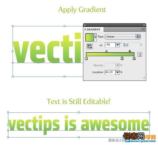 Adobe Illustrator字体渐变功能使用详解