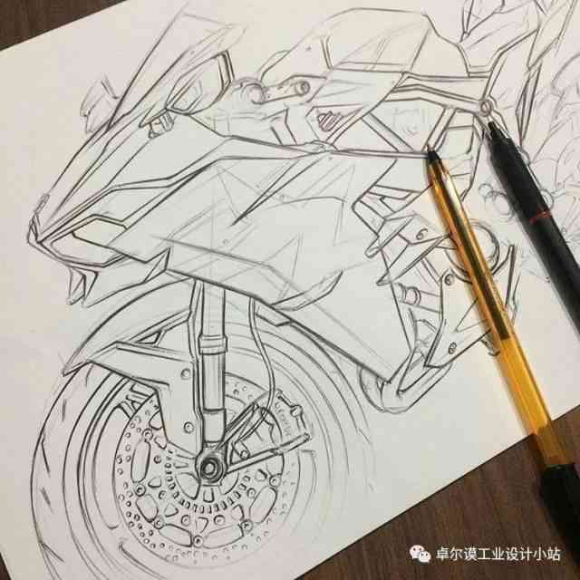 机车AI绘画描述文案及绘画参考素材手稿