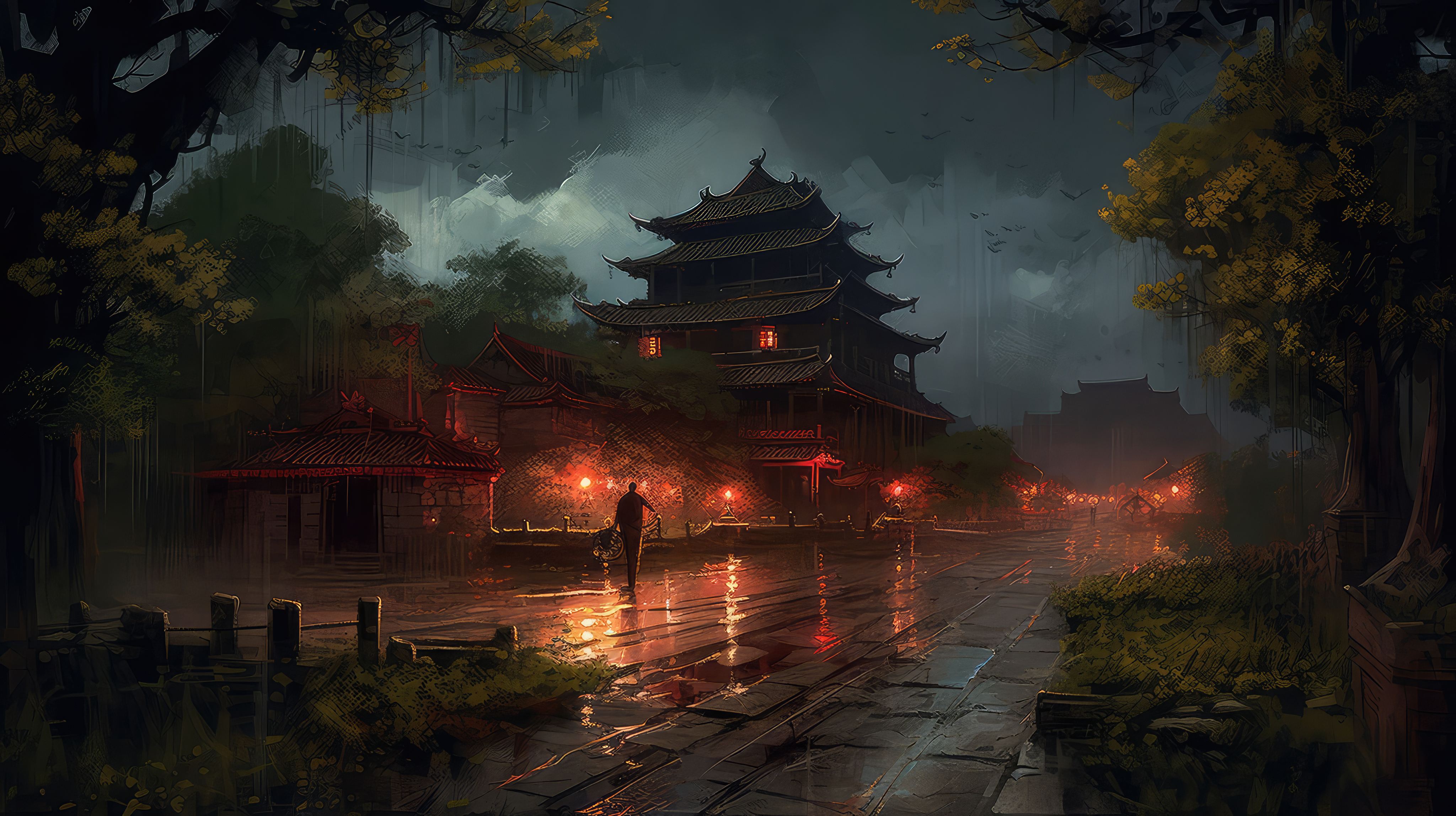 ai创作古风场景描述词