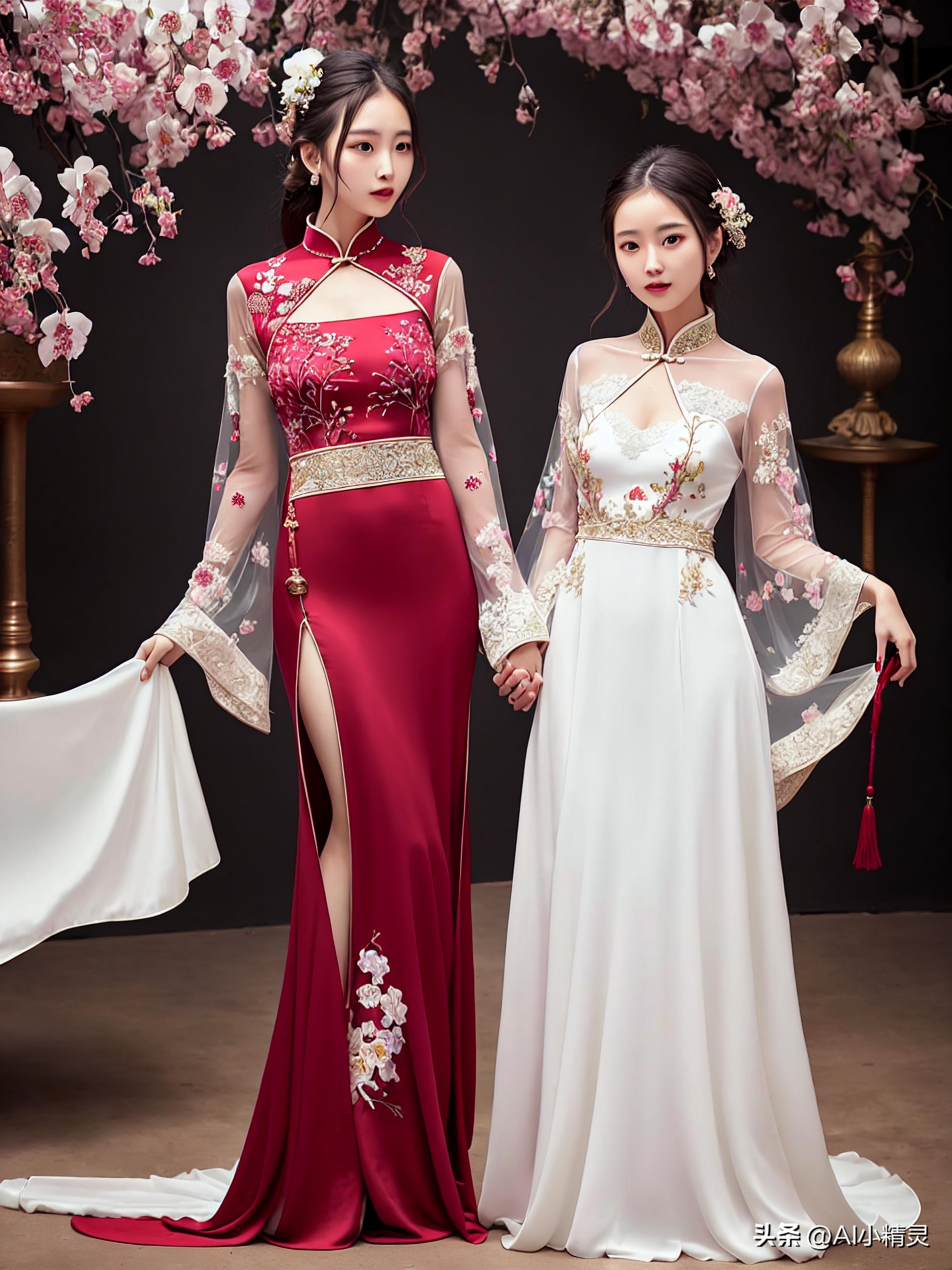 传统之美：AI描绘的中式婚纱艺术短语