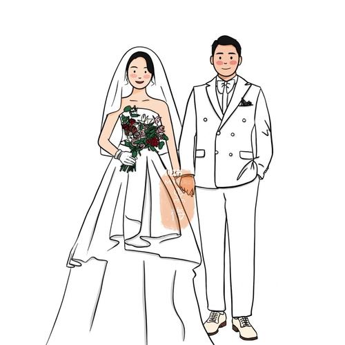 结婚照绘画版：如何绘制好看结婚照画